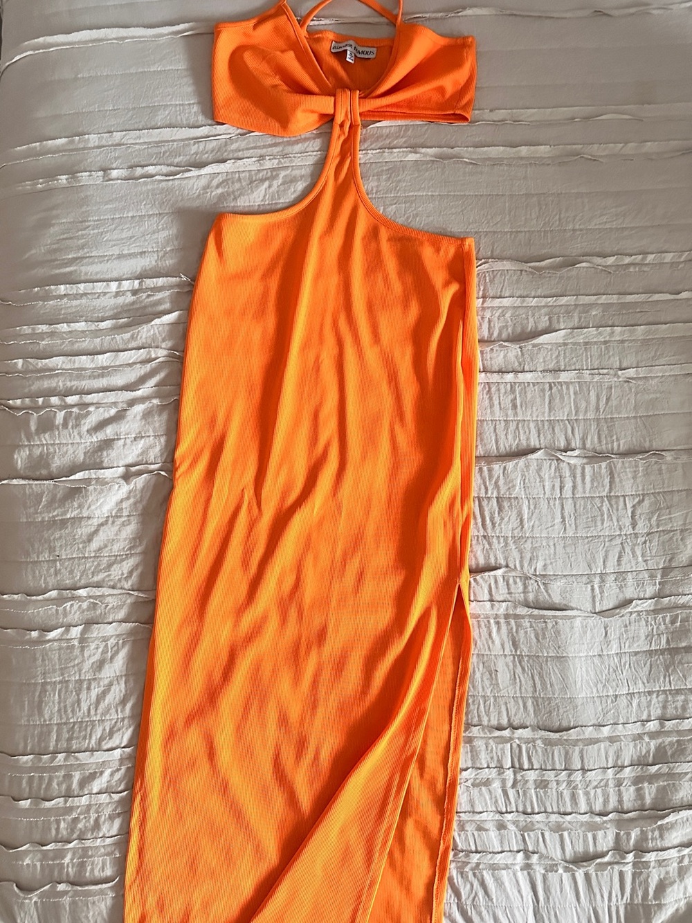 Sleeveless Orange Cutout Maxi Dress
